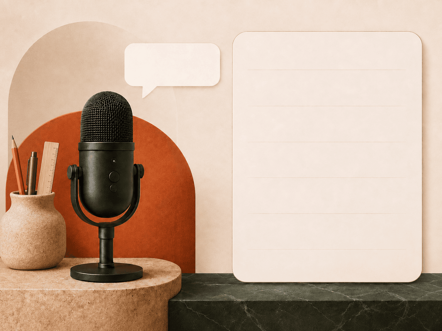 WhisperARC transcription interface with a microphone
